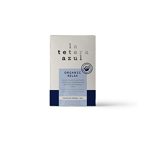 LA TETERA AZUL Ökologische Infusion von Melissa und Rooibos. Organische entspannende Infusion. Organische Entspannung. 20 Beutel mit 1,5 Gramm. von LATETERAZUL