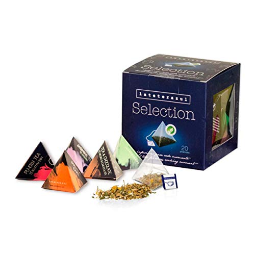 LA TETERA AZUL Packung mit Tees und Aufgüssen. Auswahl verschiedener Infusionen. Infusionsset Ideal für Geschenk. 20 einzeln verpackte Pyramiden. von LATETERAZUL