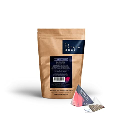 LA TETERA AZUL Premium Roter Tee Pu Erh Mit Hibiskus, Erdbeere, Kiwi Und Apfel. Abnehmen Infusion. 25 Pyramiden im Einzelfall. von LATETERAZUL