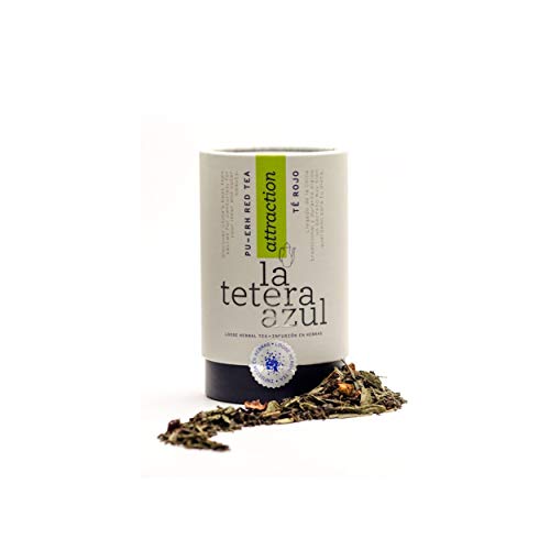 LA TETERA AZUL Premium Roter Tee Pu Erh Mit Hibiskus, Erdbeere, Kiwi Und Apfel. Abnehmen Infusion. Bulk Pot von 115 Gramm für 46 Infusionen. von LATETERAZUL