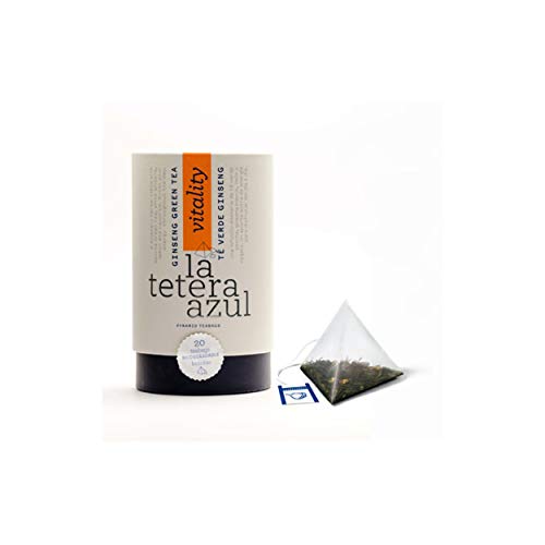 LA TETERA AZUL Premium japanischer Sencha-Grüntee mit Zitrone, Süßholz und Ginseng. Ginseng Grüner Tee. Topf mit 20 Pyramiden. LA TETERA AZUL Premium japanischer Sencha-Grüntee mit Zitrone, Süßholz und Ginseng. Ginseng Grüner Tee. Topf mit 20 Pyramiden. von LATETERAZUL