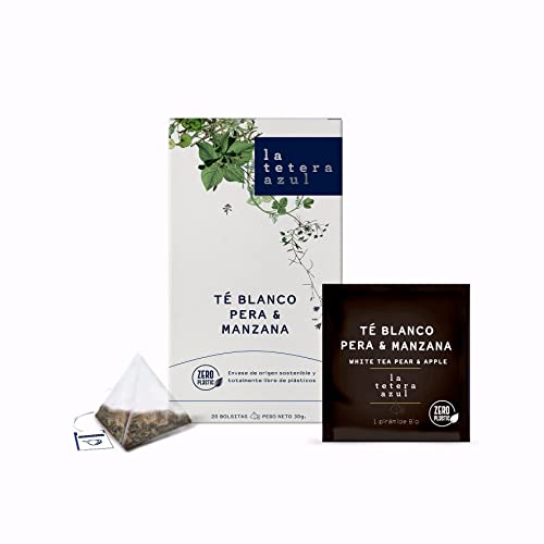 LA TETERA AZUL Weißer Tee, Birne und Apfel. Exquisiter Cocktail aus weißem Tee, Apfel und Birne. 20 einzeln verpackte Pyramiden. LA TETERA AZUL Weißer Tee, Birne und Apfel. Exquisiter Cocktail aus weißem Tee, Apfel und Birne. 20 einzeln verpackte Pyramiden. von LATETERAZUL