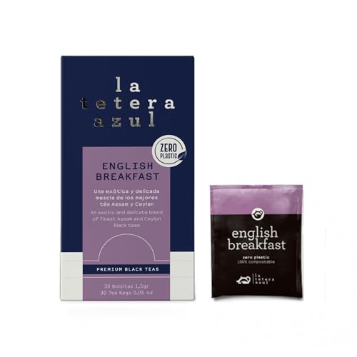 La Tetera Azul® | Englischer Frühstücks-Schwarztee | Assam & Ceylon Robusta und malziger Schwarztee | Englisches Frühstück Ho.Re.Ca. - 30 Teefilter (45 g) von LATETERAZUL