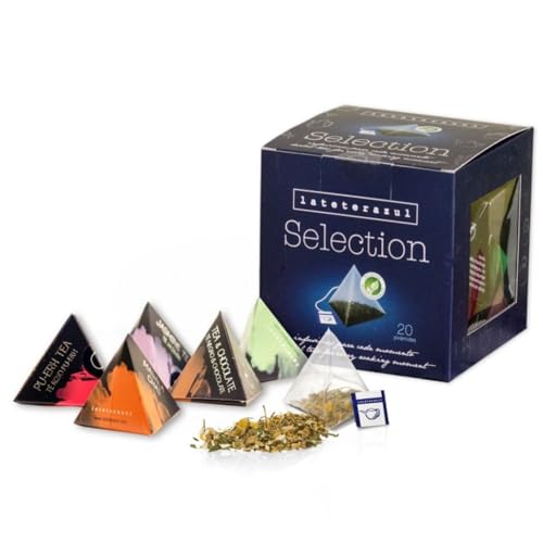 La Tetera Azul® | Geschenkbox Tee- und Kräutertee-Geschmacksmischung | Schachtel mit 20 verschiedenen Aufgusspyramiden, grüner Tee, schwarzer Tee, Pu-Erh-Tee, weißer Tee – (30 g) von LATETERAZUL