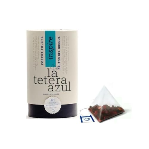 La Tetera Azul® | Waldbeeraufguss | Gemischter Kräutertee mit roten Früchten | Süß-fruchtiger Kräutertee als Geschenktube – 20 Pyramiden (40 g) von LATETERAZUL