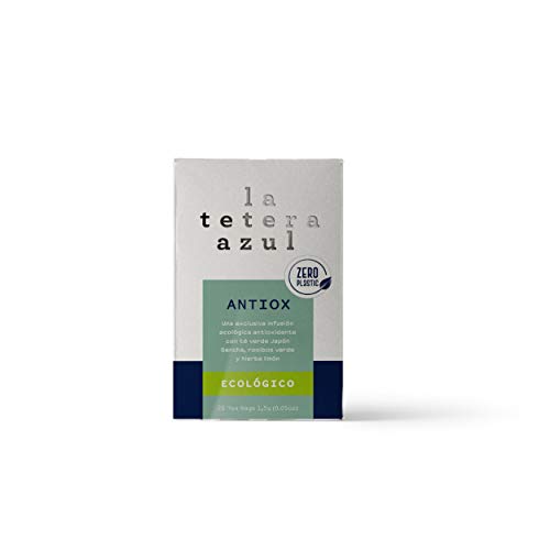 Teekanne Blau Organic Antiox, grüner Tee, grüner Rooibos und Zitronengras, Essential Collection, 20 Beutel, 1,5 g von LATETERAZUL