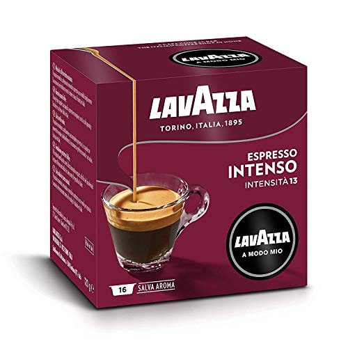 Lavazza A Modo Mio Espresso Intenso, 256 Kaffeekapseln, für einen Espresso mit aromatischen Noten von Kakao und Gewürzen, Arabica und Robusta, Intensität 13/13, mittlere Röstung, 16 Packungen mit je von Lavazza
