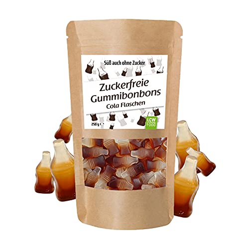 Zuckerfreie Gummibonbons Colaflaschen von LCW | 250g Beutel | zuckerfrei, 0g Zucker | fettfrei | Fruchtgummi/Gummibärchen ohne Zucker mit Süßungsmittel Maltit Zuckerfreie Gummibonbons Colaflaschen von LCW | 250g Beutel | zuckerfrei, 0g Zucker | fettfrei | Fruchtgummi/Gummibärchen ohne Zucker mit Süßungsmittel Maltit von LCW