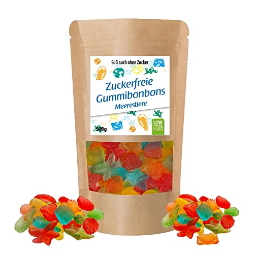 Zuckerfreie Gummibonbons Meerestiere von LCW | 500g Beutel | zuckerfrei, 0g Zucker | fettfrei | Fruchtgummi/Gummibärchen ohne Zucker mit Süßungsmittel Maltit von LCW