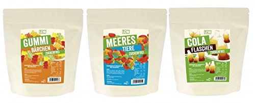 LCW - Gummitiere Familienpackung 3 x 500g Beutel Mix 2 (Meer/Bären/Cola) von LCW