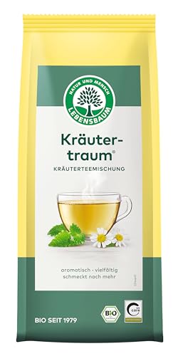 Lebensbaum Kräutertraum, Bio-Kräuterteemischung, vielfältig und aromatisch, 8 Kräuter, Melisse, Pfefferminz, Fenchel, lose, 50g von Lebensbaum