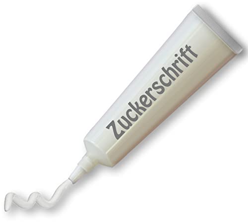 Zuckerschrift Tube mit weißem Zuckerguss, 48g (2x 24g) - zum einfachen Beschriften und Verzieren von Lebkuchenherzen, Kuchen & Gebäck | kinderleicht selber Verzieren | Lebkuchenherzen Beschriften von Lebkuchenwelt