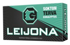 Lejona Sokton Eukalyptus Tervalakritsi Original finnische Süßholz-Pastillen, Lutschtabletten, Tropfen, Dragees, Süßigkeiten, 32 g, 4 Boxen von Leijona