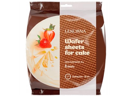 LEKORNA Tortenböden Mischung von Waffelblättern mit Kakao und ohne Kakao 90g von LEKORNA