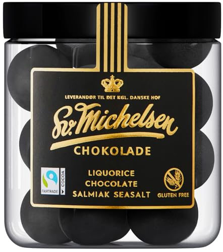 Sv. Michelsen Lakritze - Dänische Lakritz-Kugeln mit Schokolade, Salmiak & Meersalz – 150g | Handgefertigt, Glutenfrei, Gourmet Lakritz Geschenk | Hochwertige Süßigkeiten aus Dänemark Sv. Michelsen Lakritze - Dänische Lakritz-Kugeln mit Schokolade, Salmiak & Meersalz – 150g | Handgefertigt, Glutenfrei, Gourmet Lakritz Geschenk | Hochwertige Süßigkeiten aus Dänemark von LEVERANDØR TIL DET KGL. DANSKE HOF SV. MICHELSEN CHOKOLADE HÅNDLAVET SIDEN 1933