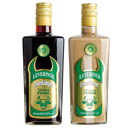 1 Flasche Ossenkämper Kräuter 40% vol alc. 0,7l und 1 Flasche Ossenkämper Cream 17% vol alc. 0,7 l von LEVERINGS OSSENKÄMPER