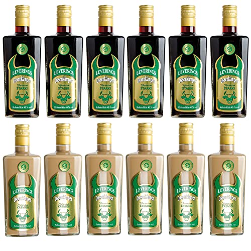 6 Flaschen Ossenkämper Kräuter 40% vol alc. 0,7l und 6 Flaschen Ossenkämper Cream 17% vol alc. 0,7 l 6 Flaschen Ossenkämper Kräuter 40% vol alc. 0,7l und 6 Flaschen Ossenkämper Cream 17% vol alc. 0,7 l von LEVERINGS OSSENKÄMPER