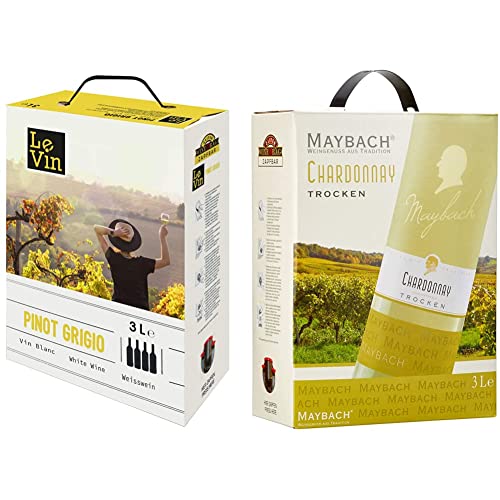 Le Vin Pinot Grigio Ungarn Bag-in-box (1 x 3 l) & Maybach Chardonnay trocken (1 x 3 l) Bag-in-Box von LEVIN