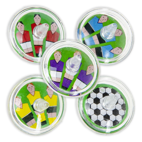 Fußball Kreisel aus Kunststoff, 12er Pack, 3,5 cm von LG-Imports