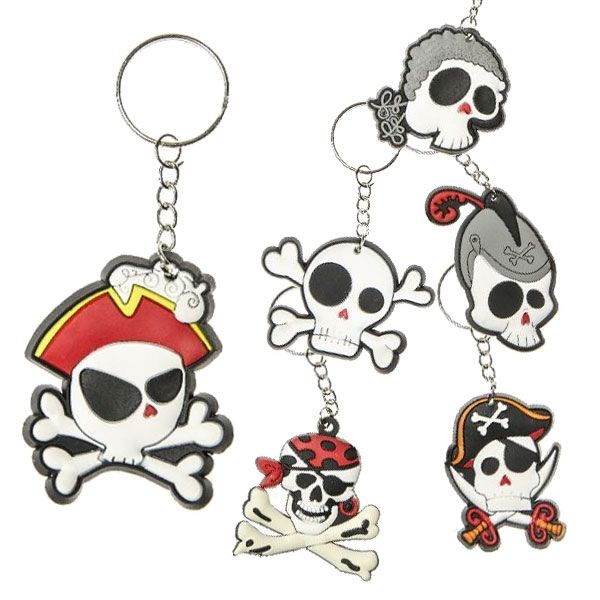 "Pirat" Schlüsselanhänger, 1 Stück, verschiedene Totenkopf-Motive von LG-Imports