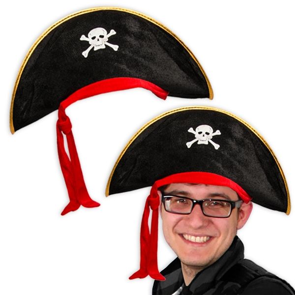 Piratenhut für Erwachsene, Zubehör für Piratenkostüm Karneval, 1 Stück von LG-Imports