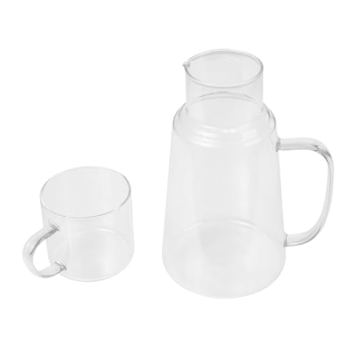LIFKOME 2 Sätze Krug mit kaltem Wasser Getränkehalter aus Glas ausstellungsstand aus holz Glas Milch Wasserkocher Wasserkessel Wasserbehälter Saftaufbewahrungskrug Teilt Saftkrug Lagertank von LIFKOME