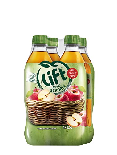 Lift Apfelschorle / Spritzige Erfrischung kombiniert aus fruchtigem Apfelsaft & frischem Wasser / 6 x 4er Pack à 500 ml in Einweg Flaschen von LIFT