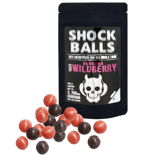 Shockballs Wildberry Energy Bonbons mit 2700mg Guarana und Koffein mit hochwertigem Zucker von RED DEVILS TASTE