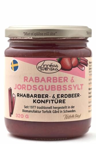 LINNÉAS SVENSKA: Rabarber & Jordgubbssylt - Rhabarber-Erdbeer-Konfitüre 320g von LINNÉAS SVENSKA