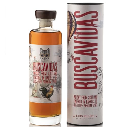 Buscavidas Whisky 700ml 40% | Exklusiver Blended Scotch | Gereift in Weltklasse-Brandyfässern | Holzige Noten mit Muskateller & reifem Wein Buscavidas Whisky 700ml 40% | Exklusiver Blended Scotch | Gereift in Weltklasse-Brandyfässern | Holzige Noten mit Muskateller & reifem Wein von LION SPIRITS