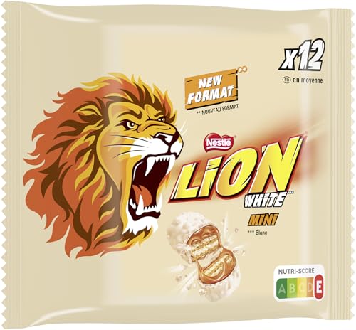 Nestlé LION White Minis, Knusper-Schokoriegel mit weißer Glasur, Karamell-Füllung und Crispy Waffel, 1er Pack (1 x 237,6g) von Nestlé Lion