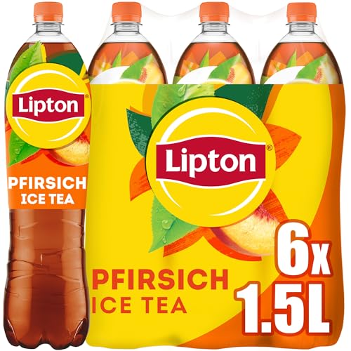 Lipton Ice Tea Peach, Eistee mit Pfirsich Geschmack, EINWEG, 6 x 1.5L von Lipton