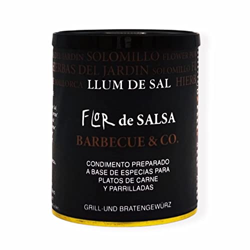 LLUM DE SAL Flor de Salsa *Barbecue & Co.* Gourmet BBQ Gewürzmischung für Geflügel, Rind, Lamm und Schweinefleisch mit feinstem Mallorca Meersalz 100g von LLUM DE SAL