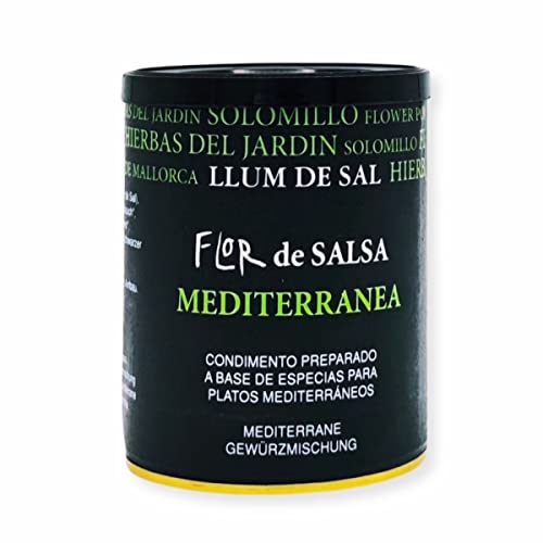 LLUM DE SAL Flor de Salsa *Mediterranea* Gourmet Gewürzmischung Mediterran für Pizza, Pasta Fisch und Fleisch mit feinsten Mallorca Meersalz 100g von LLUM DE SAL