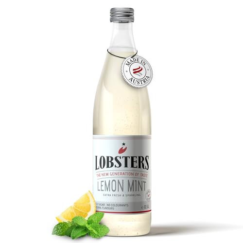 Lobsters - Lemon Mint, 6 x 0,5l - Fresh and Sparkling, Mit reinstem österreichischen Alpenquellwasser, Zitronensaft, Zuckerreduziertes prickelndes Erfrischungsgetränk ohne Farbstoffe, für Cocktailmix Lobsters - Lemon Mint, 6 x 0,5l - Fresh and Sparkling, Mit reinstem österreichischen Alpenquellwasser, Zitronensaft, Zuckerreduziertes prickelndes Erfrischungsgetränk ohne Farbstoffe, für Cocktailmix von LOBSTERS THE NEW GENERATION OF TASTE