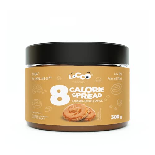 8 Kalorien Spread Caramel-Cooki Geschmack Nur 8 Kalorien pro Portion Fettarme Crème Ohne Zuckerzusatz Kein Palmöl Keto-Diät Vegetarisch Geschmeidige Paste Süßer Snack 300 g von LOCCO LOW CALORIES COMPANY