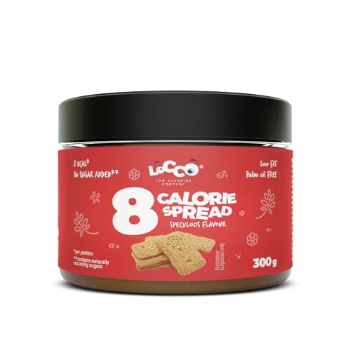 8 Kalorien Spread Speculoos Geschmack Nur 8 Kalorien pro Portion Fettarme Crème Ohne Zuckerzusatz Kein Palmöl Keto-Diät Vegetarisch Geschmeidige Paste Süßer Snack 300 g von LOCCO LOW CALORIES COMPANY