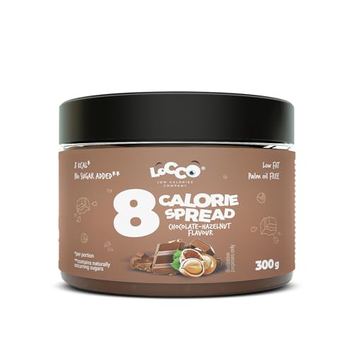LoCCo Haselnusscreme 8 Kcal Pro Portion - Premium Vegane Nuss Nougat Creme Zuckerfrei - Kalorienarme Schokocreme Ohne Palmöl Für Diät & Fitness 300g von LOCCO LOW CALORIES COMPANY