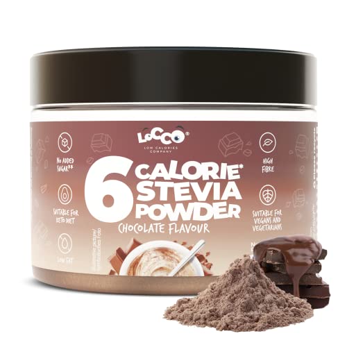 Locco Geschmackspulver Schokolade 200g, Mit Süßstoff Stevia, Fettfrei, Nur 6 Kalorien pro Portion von LOCCO LOW CALORIES COMPANY