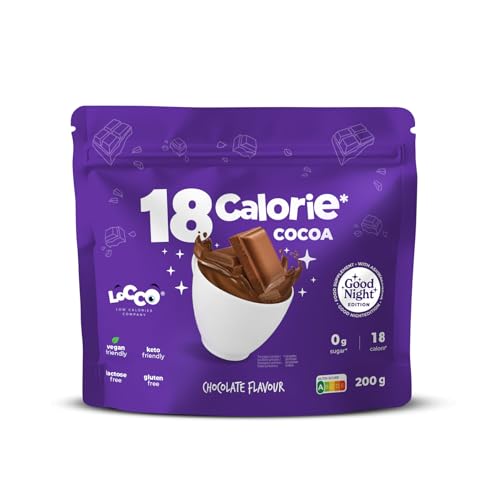 Locco Kakao ohne Zucker 200g, Bio Heiße Schokolade, Vegan, Keto, Glutenfrei, Laktosefrei, Trinkschokolade ohne Fette, Kalorienarm, Mit Ashwagandha von LOCCO LOW CALORIES COMPANY
