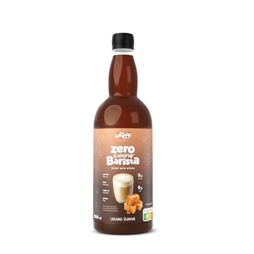 Locco Kalorienfreier Barista Sirup mit Stevia | Vegan, Keto, glutenfrei | Zuckerfrei | Kaffee-Sirup | Null-Kalorien | Caramel | 1L von LOCCO LOW CALORIES COMPANY