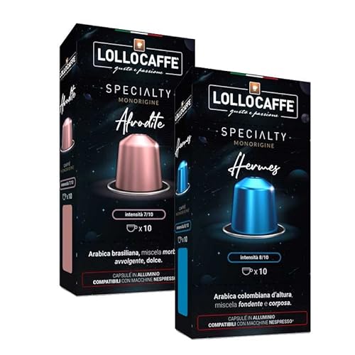 Degustationsset 20 Aluminiumkapseln Lollo Kaffee Mono Ursprung Afrodite und Hermes Nespresso® kompatibel von LOLLOCAFFE