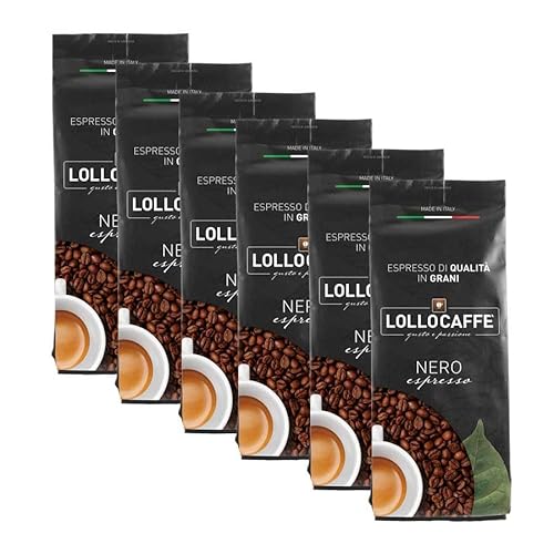 Kaffeebohnen Espresso Schwarz Lollo Caffè 1 kg x 6 von LOLLOCAFFE