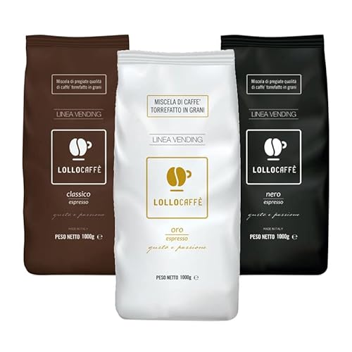 Lollo Kaffeebohnen Verkostungsset: Schwarz, Klassisch und Gold 1 kg x 3 von LOLLOCAFFE