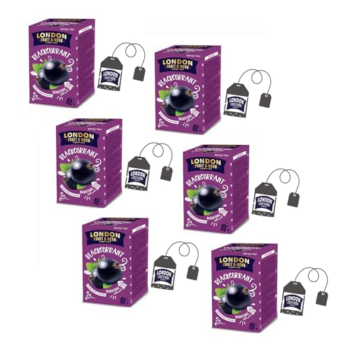 DEU | London Fruit® | Aufguss aus schwarzen Johannisbeeren | Infusions-Einzelbeutel – 6 x 20 Filter (240 g) | Fruchtiger Kräutertee ohne Koffein von LONDON F&H COMPANY