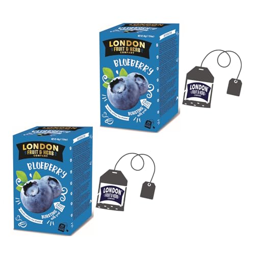 London Fruit® | Heidelbeer-Verdauungsaufguss, natürlich ohne Koffein | Antioxidativer Kräutertee für den Abend – 2 x 20 Beutel (80 g) von LONDON F&H COMPANY