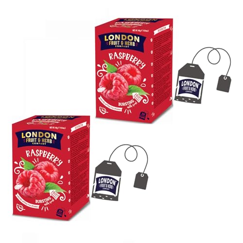 London Fruit® | Himbeer-Hibiskus-Aufguss | Infusions-Einzelbeutel – 2 x 20 Filter (80 g) | Fruchtiger Kräutertee ohne Koffein von LONDON F&H COMPANY