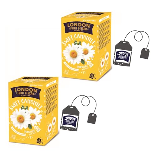 London Fruit® | Kamillenaufguss natürlich ohne Koffein | Kamillenblüten in entspannenden Kräuterteefiltern – 2 x 20 Beutel (60 g) von LONDON F&H COMPANY