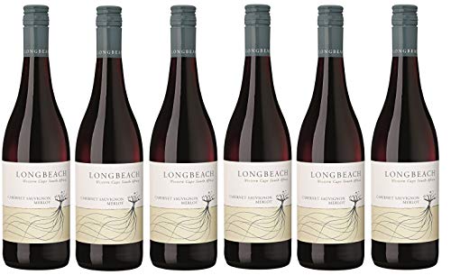 Long Beach - Western Cape W.O. - Südafrika - Weißwein oder Rotwein trocken (6x 0,75l - CABERNET SAUVIGNON & MERLOT) von LONGBEACH