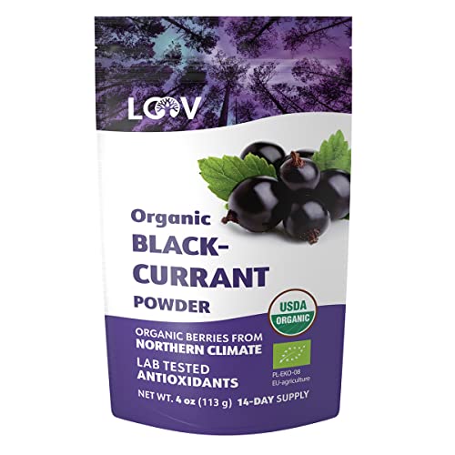 LOOV Bio-Schwarze Johannisbeerpulver, Hergestellt aus 100% Ganzen Schwarzen Johannisbeeren, Gefriergetrocknete und Pulverisierte Bio-Beeren, Angebaut in Nordeuropa, Ohne Zuckerzusatz, 113 g LOOV Bio-Schwarze Johannisbeerpulver, Hergestellt aus 100% Ganzen Schwarzen Johannisbeeren, Gefriergetrocknete und Pulverisierte Bio-Beeren, Angebaut in Nordeuropa, Ohne Zuckerzusatz, 113 g von LOOV